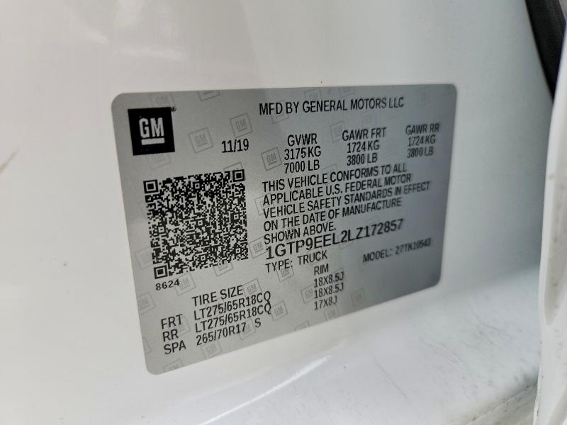 Продаж на аукціоні авто 2020 Gmc Sierra, vin: 1GTP9EEL2LZ172857, номер лоту: 52399026