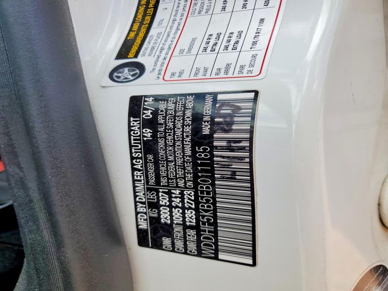 52721546 :رقم المزاد ، WDDHF5KB5EB011185 vin ، 2014 Mercedes-benz E مزاد بيع