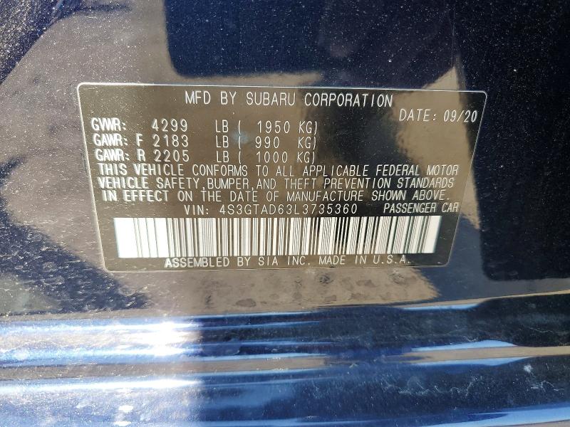 Aukcja sprzedaży 2020 Subaru Impreza, vin: 4S3GTAD63L3735360, numer aukcji: 53483296