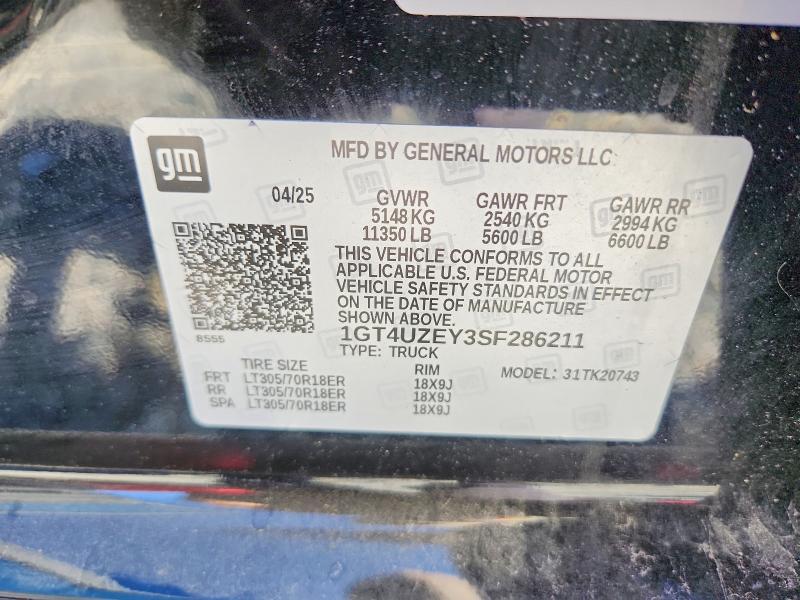 Auction sale of the 2025 Gmc Sierra, vin: 1GT4UZEY3SF286211, lot number: 53381826