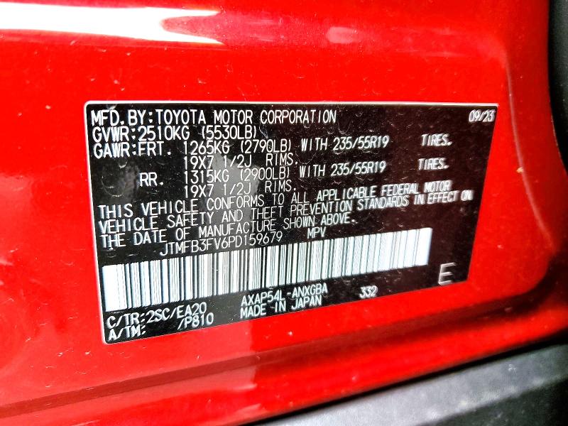 Продажа на аукционе авто 2023 Toyota Rav4 Prime, vin: JTMFB3FV6PD159679, номер лота: 52329036