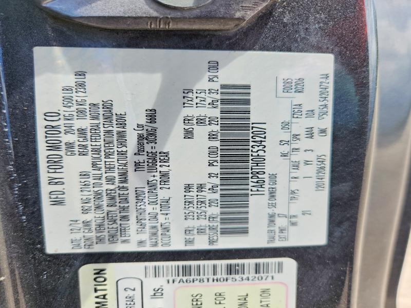 54470726 :رقم المزاد ، 1FA6P8TH0F5342071 vin ، 2015 Ford Mustang مزاد بيع