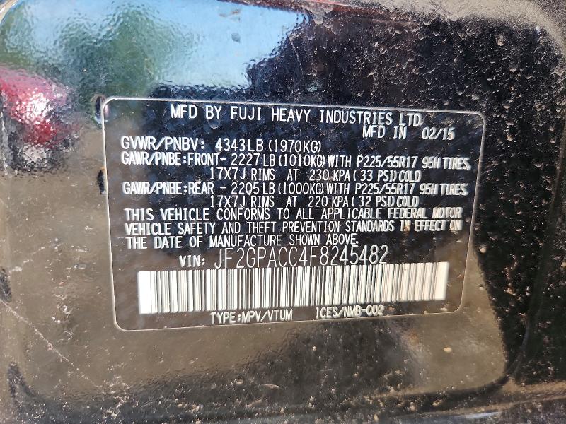 Auction sale of the 2015 Subaru Xv Crosstrek, vin: JF2GPACC4F8245482, lot number: 53091926