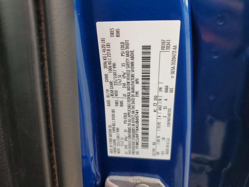 Продажа на аукционе авто 2019 Ford Escape, vin: 1FMCU0F7XKUB05741, номер лота: 54978486