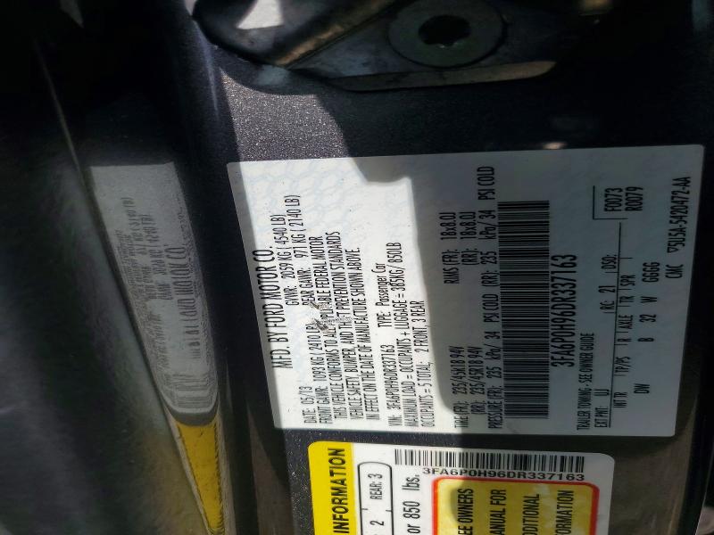 Продаж на аукціоні авто 2013 Ford Fusion, vin: 3FA6P0H96DR337163, номер лоту: 55411156