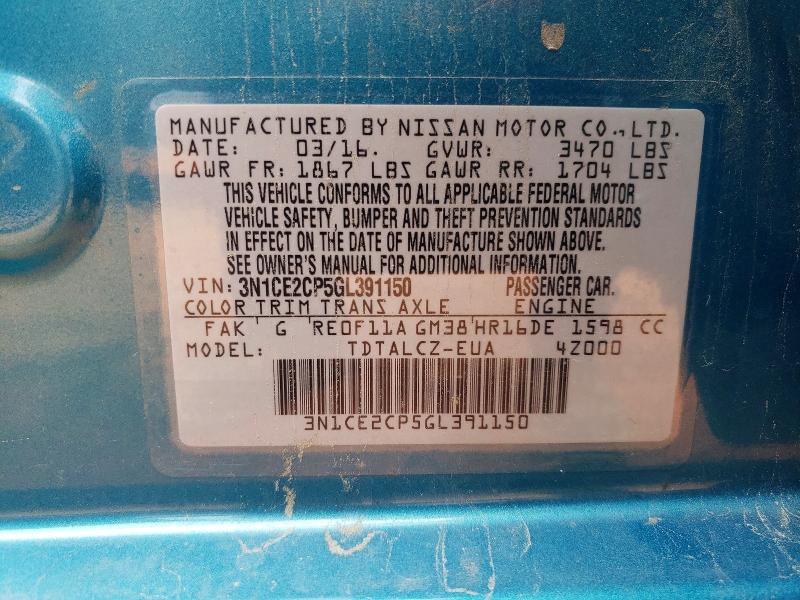 Продаж на аукціоні авто 2016 Nissan Versa Note, vin: 3N1CE2CP5GL391150, номер лоту: 54874256