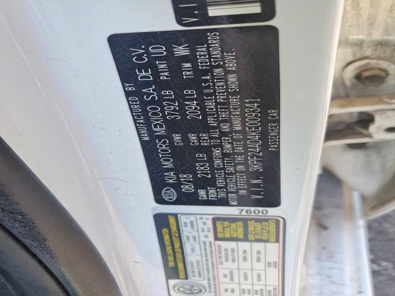 2019 Kia Forte მანქანა იყიდება აუქციონზე, vin: 3KPF24AD4KE009341, აუქციონის ნომერი: 52801816