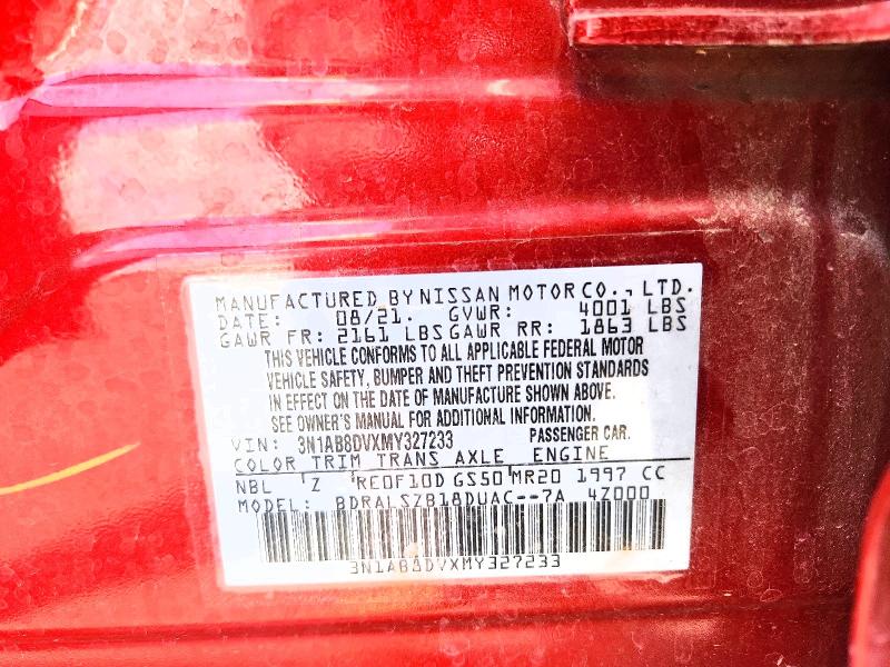 Aukcja sprzedaży 2021 Nissan Sentra, vin: 3N1AB8DVXMY327233, numer aukcji: 52482286