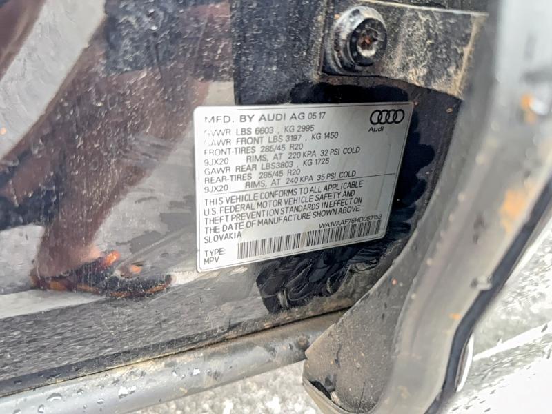 Aukcja sprzedaży 2017 Audi Q7, vin: WA1VAAF76HD057153, numer aukcji: 52942126