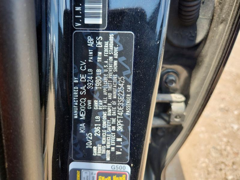 54167646 :رقم المزاد ، 3KPFT4DE3SE225425 vin ، 2025 Kia K4 مزاد بيع