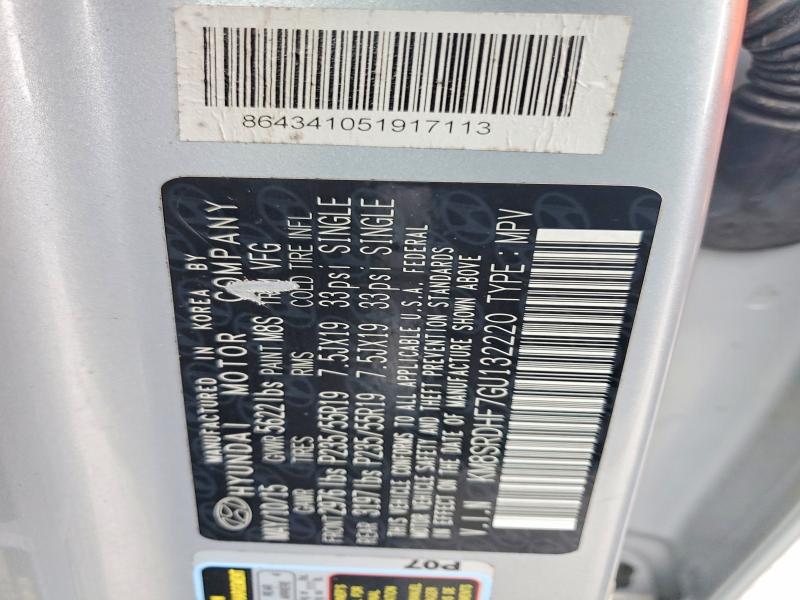 Продаж на аукціоні авто 2016 Hyundai Santa Fe, vin: KM8SRDHF7GU132220, номер лоту: 52513496