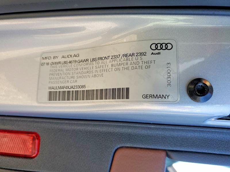 Aukcja sprzedaży 2018 Audi A4, vin: WAULMAF4XJA233085, numer aukcji: 54403066