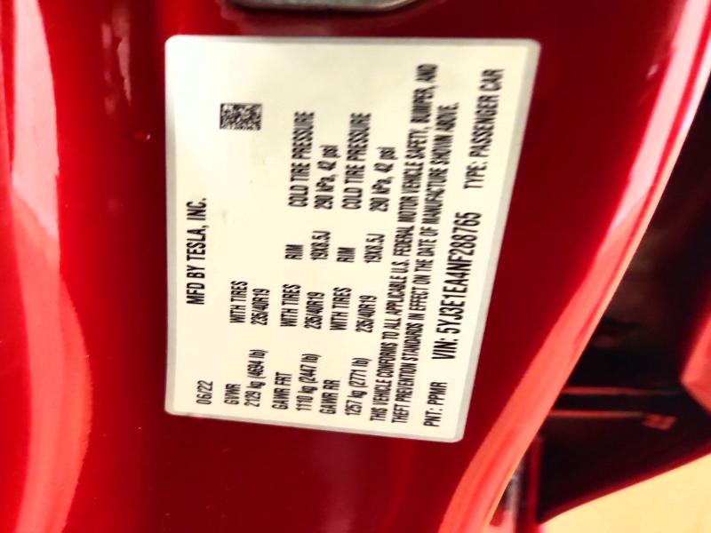 53782236 :رقم المزاد ، 5YJ3E1EA4NF288765 vin ، 2022 Tesla Model 3 مزاد بيع