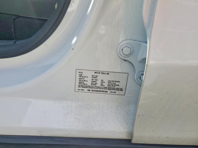 51797676 :رقم المزاد ، 7SAYGDEE0PF691586 vin ، 2023 Tesla Model Y مزاد بيع