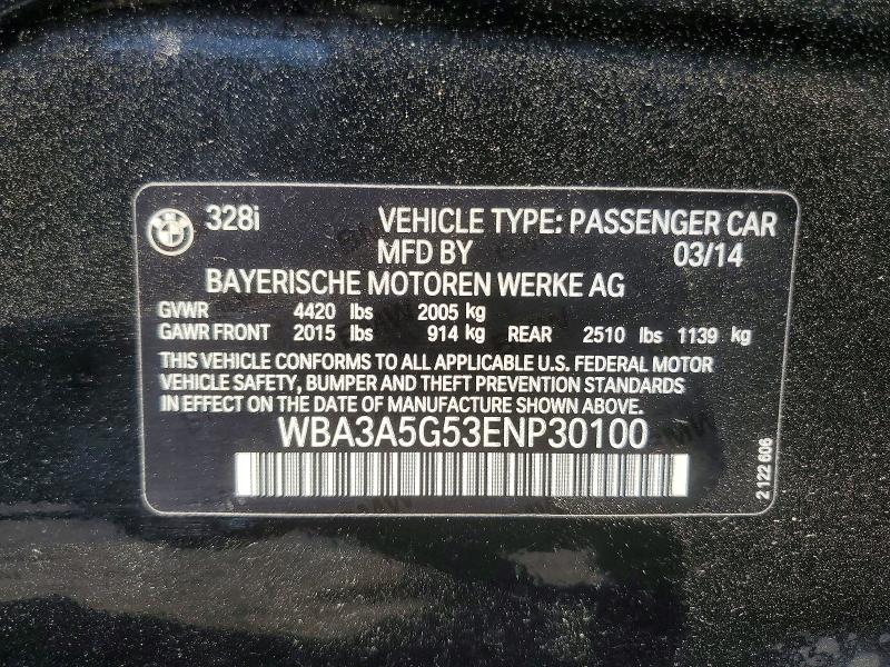 Aukcja sprzedaży 2014 Bmw 328, vin: WBA3A5G53ENP30100, numer aukcji: 52156276