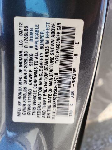 Aukcja sprzedaży 2012 Honda Civic, vin: 19XFB2F95CE055710, numer aukcji: 52396506