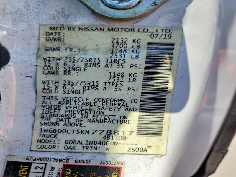 Aukcja sprzedaży 2019 Nissan Frontier, vin: 1N6BD0CT5KN778817, numer aukcji: 53458846