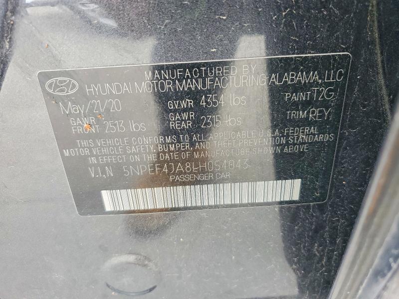 Продаж на аукціоні авто 2020 Hyundai Sonata, vin: 5NPEF4JA8LH054043, номер лоту: 54764656
