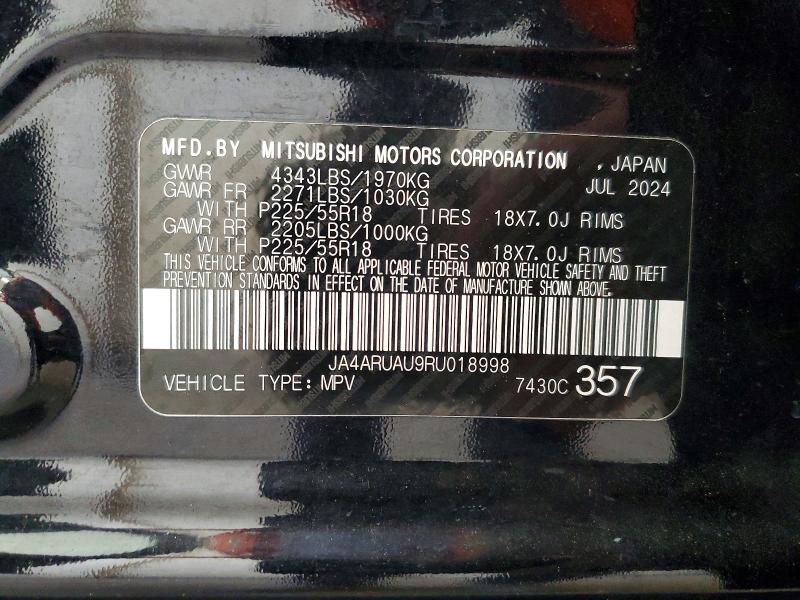 Продаж на аукціоні авто 2024 Mitsubishi Outlander Sport, vin: JA4ARUAU9RU018998, номер лоту: 53995856