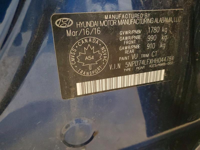 Продаж на аукціоні авто 2017 Hyundai Elantra, vin: 5NPD74LFXHH044784, номер лоту: 53531916
