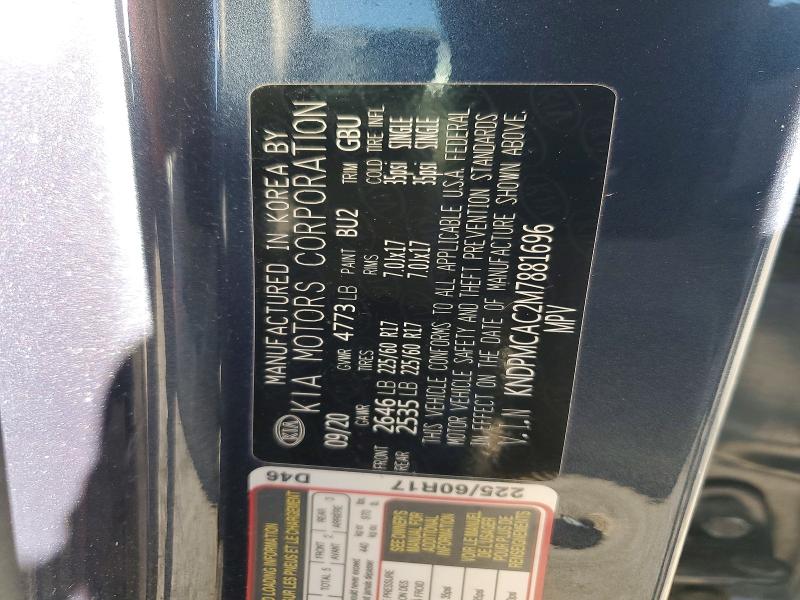 Продаж на аукціоні авто 2021 Kia Sportage, vin: KNDPMCAC2M7881696, номер лоту: 51603236