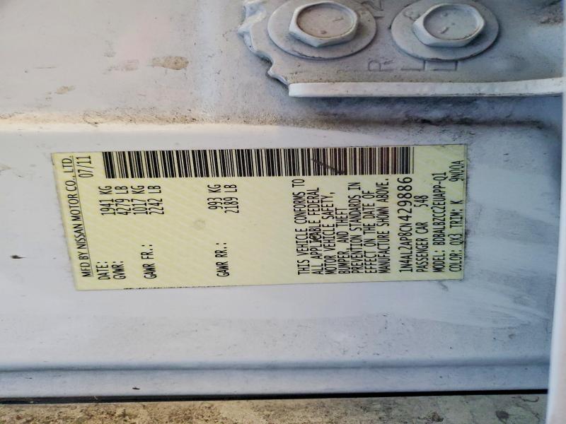 Продаж на аукціоні авто 2012 Nissan Altima, vin: 1N4AL2AP8CN429886, номер лоту: 54329646