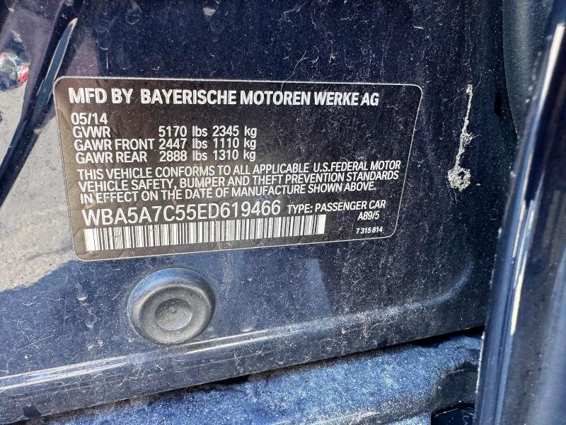 53314806 :رقم المزاد ، WBA5A7C55ED619466 vin ، 2014 Bmw 528 مزاد بيع