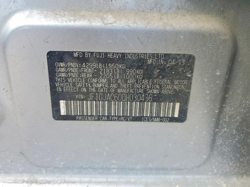 Aukcja sprzedaży 2013 Subaru Impreza, vin: JF1GJAC60DH030436, numer aukcji: 54785736