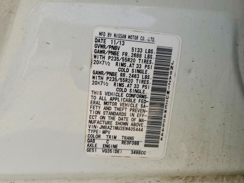 Продаж на аукціоні авто 2014 Nissan Murano, vin: JN8AZ1MU2EW405444, номер лоту: 51908446
