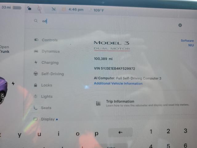 Aukcja sprzedaży 2019 Tesla Model 3, vin: 5YJ3E1EB4KF529972, numer aukcji: 54089146