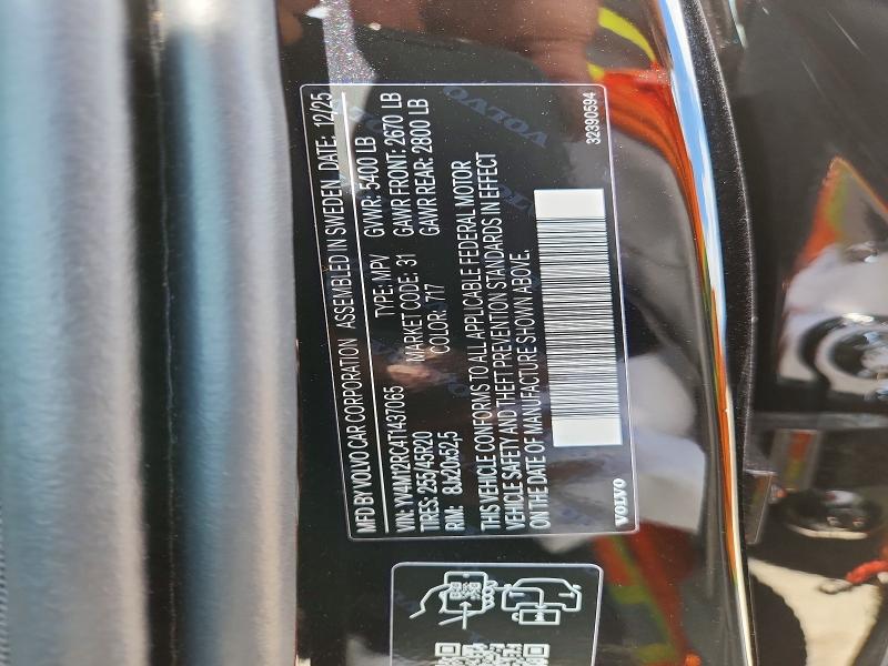53652836 :رقم المزاد ، YV4M12RC4T1437065 vin ، 2026 Volvo Xc60 مزاد بيع