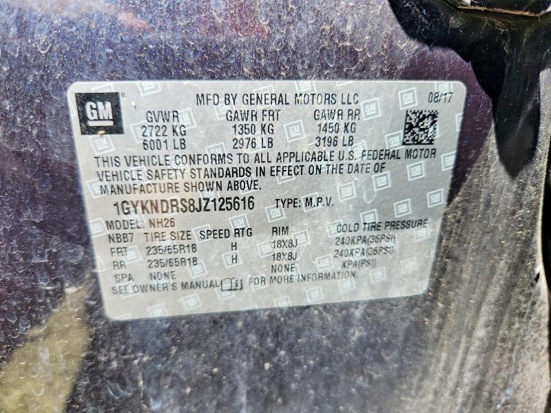 51918336 :رقم المزاد ، 1GYKNDRS8JZ125616 vin ، 2018 Cadillac Xt5 مزاد بيع