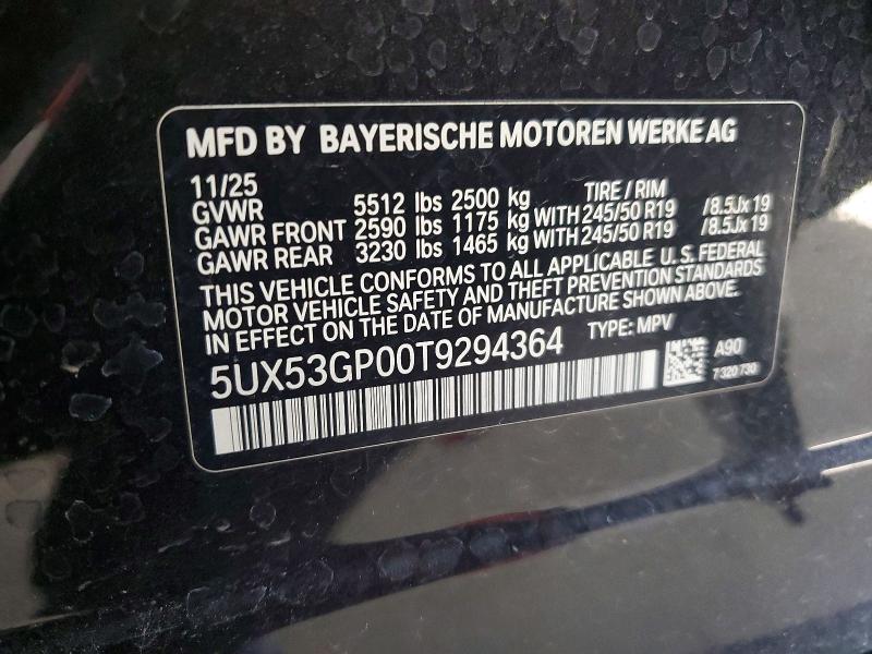 Продаж на аукціоні авто 2026 Bmw X3, vin: 5UX53GP00T9294364, номер лоту: 55254866