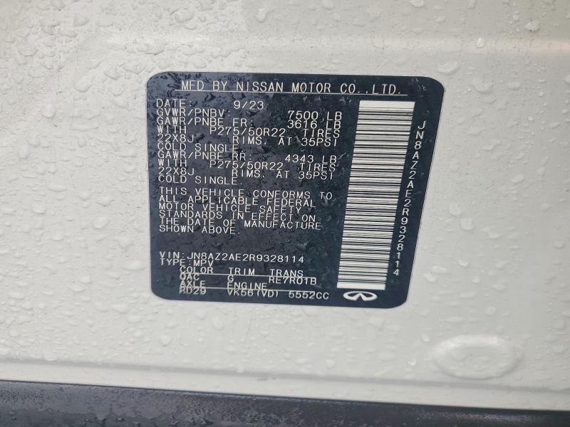 Aukcja sprzedaży 2024 Infiniti Qx80, vin: JN8AZ2AE2R9328114, numer aukcji: 52465676