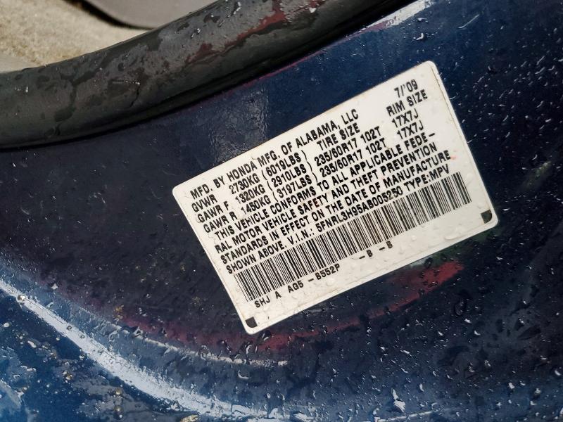 49841246 :رقم المزاد ، 5FNRL3H95AB005250 vin ، 2010 Honda Odyssey مزاد بيع