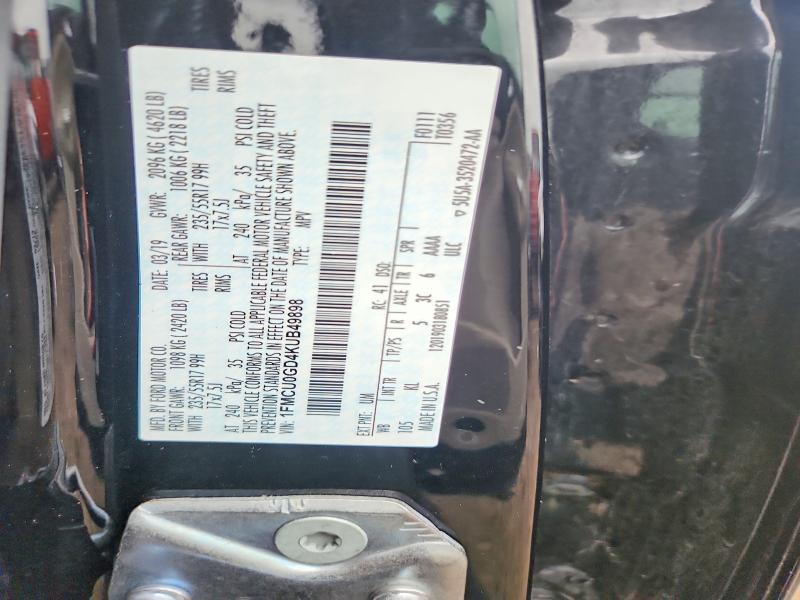 Aukcja sprzedaży 2019 Ford Escape, vin: 1FMCU0GD4KUB49898, numer aukcji: 54119836