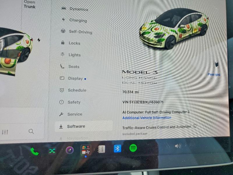 55227156 :رقم المزاد ، 5YJ3E1EBXLF639071 vin ، 2020 Tesla Model 3 مزاد بيع
