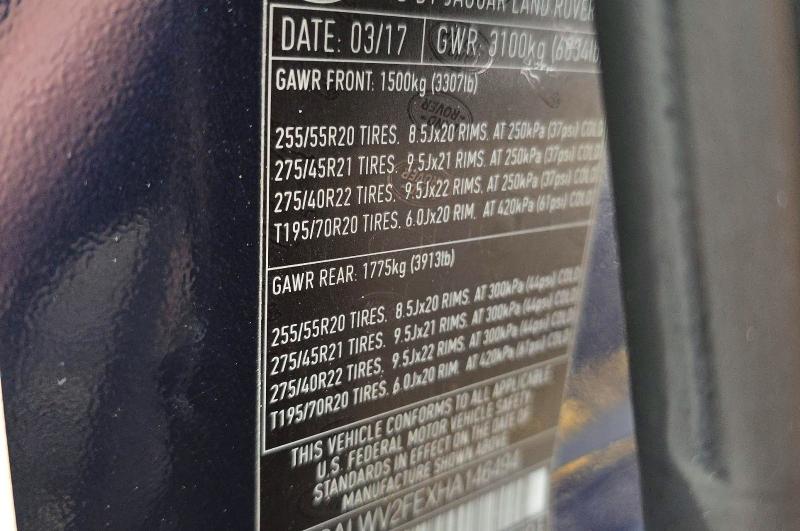 Aukcja sprzedaży 2017 Land Rover Range Rover Sport, vin: SALWV2FEXHA146494, numer aukcji: 53595276
