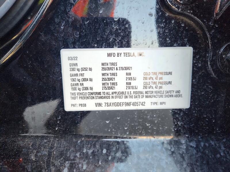 Aukcja sprzedaży 2022 Tesla Model Y, vin: 7SAYGDEF9NF405742, numer aukcji: 53622546