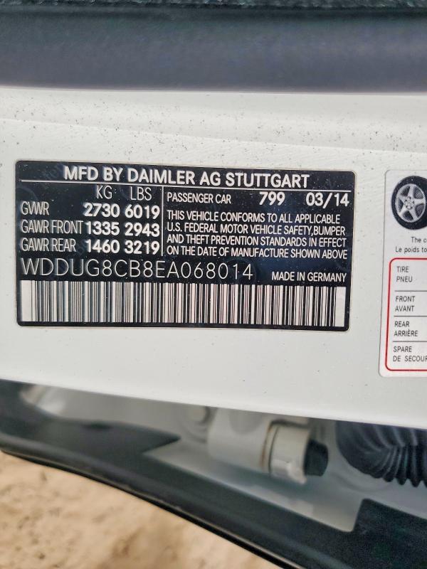 2014 Mercedes-benz S მანქანა იყიდება აუქციონზე, vin: WDDUG8CB8EA068014, აუქციონის ნომერი: 53234416