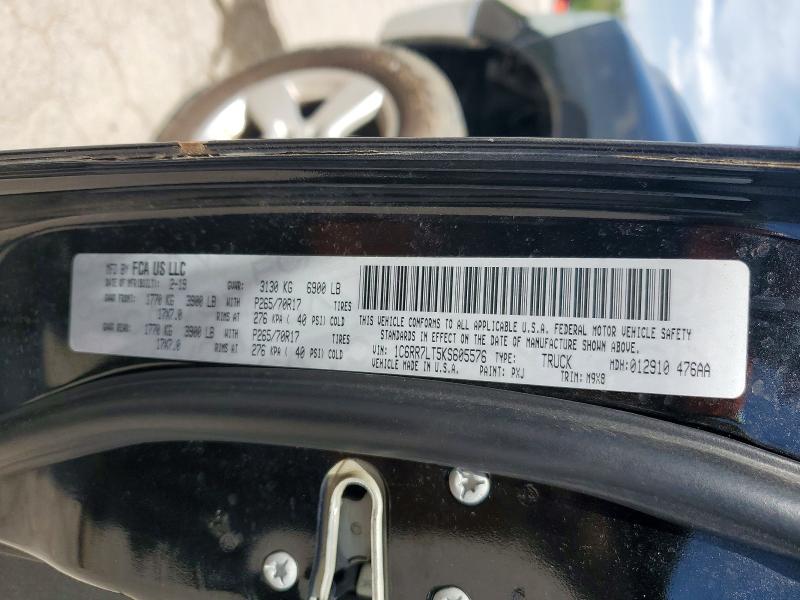 52393626 :رقم المزاد ، 1C6RR7LT5KS605576 vin ، 2019 Ram 1500 Classic مزاد بيع