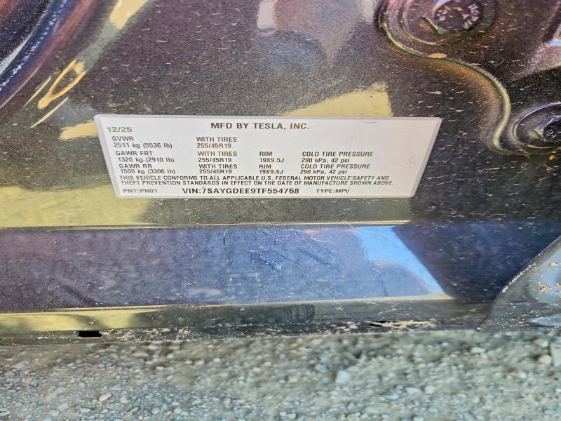 Aukcja sprzedaży 2026 Tesla Model Y, vin: 7SAYGDEE9TF554768, numer aukcji: 52297556