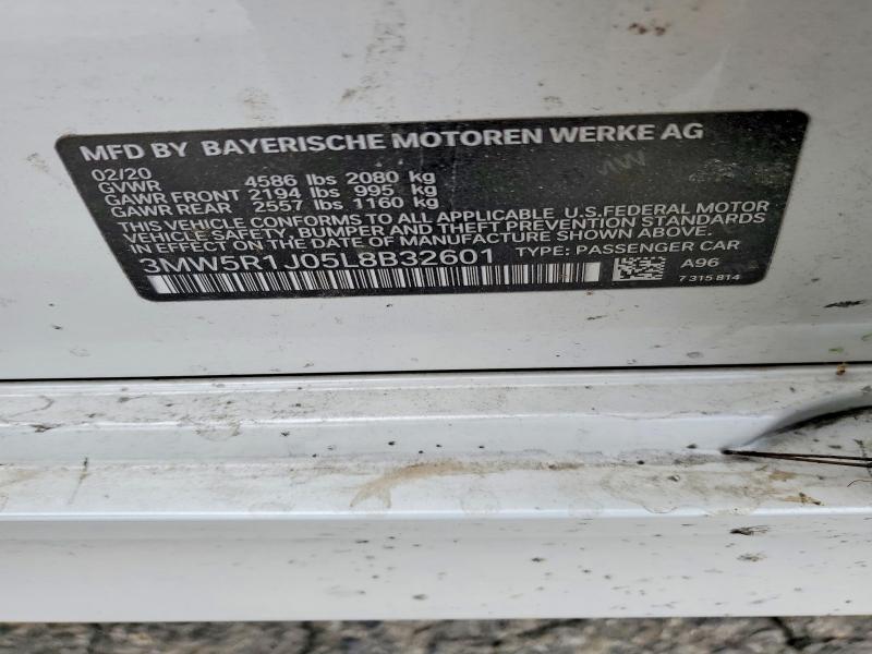 Aukcja sprzedaży 2020 Bmw 330i, vin: 3MW5R1J05L8B32601, numer aukcji: 55015966