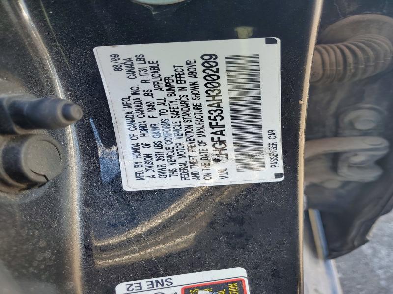 Продажа на аукционе авто 2010 Honda Civic, vin: 2HGFA1F53AH300209, номер лота: 53775396