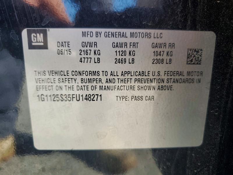 2015 Chevrolet Impala მანქანა იყიდება აუქციონზე, vin: 1G1125S35FU148271, აუქციონის ნომერი: 54292426