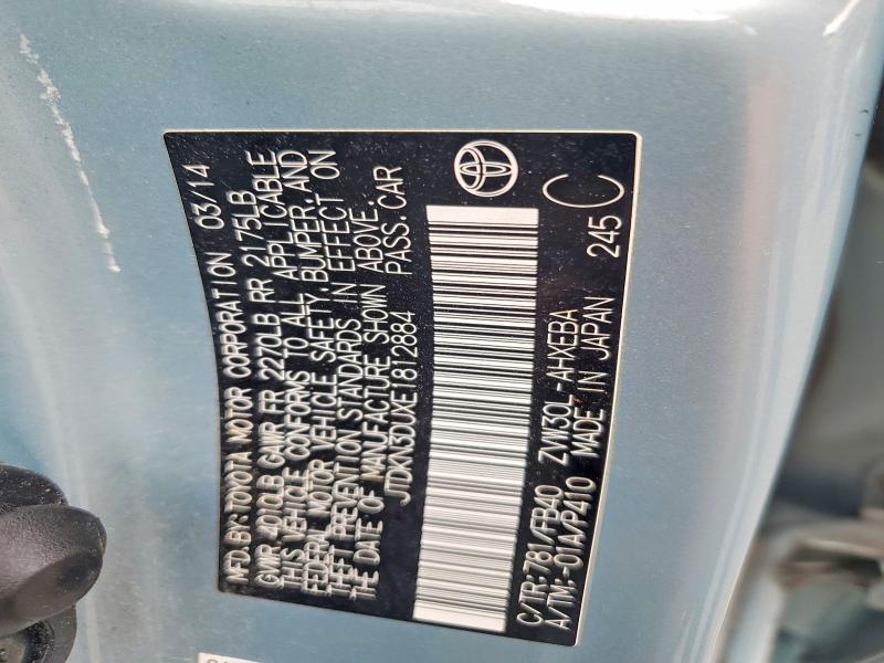 Auction sale of the 2014 Toyota Prius, vin: JTDKN3DUXE1812884, lot number: 54773476