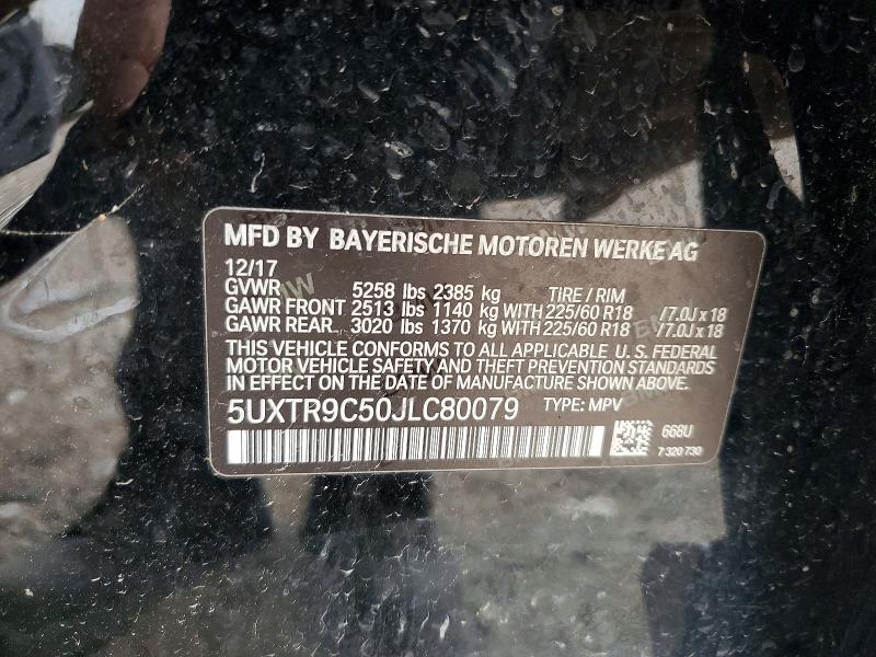 48029746 :رقم المزاد ، 5UXTR9C50JLC80079 vin ، 2018 Bmw X3 مزاد بيع