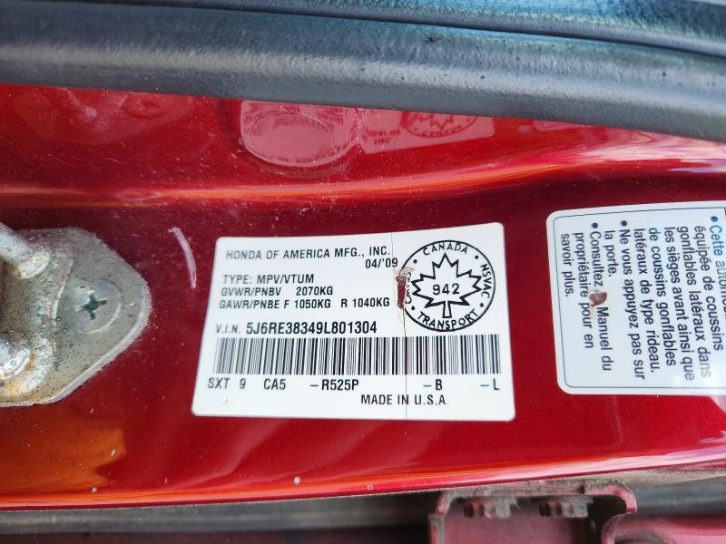 Продаж на аукціоні авто 2009 Honda Cr-v, vin: 5J6RE38349L801304, номер лоту: 53000356