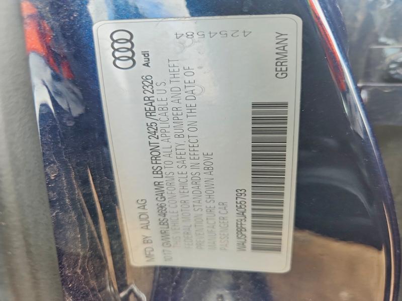 54723616 :رقم المزاد ، WAUSPBFF9JA055793 vin ، 2018 Audi A3 مزاد بيع