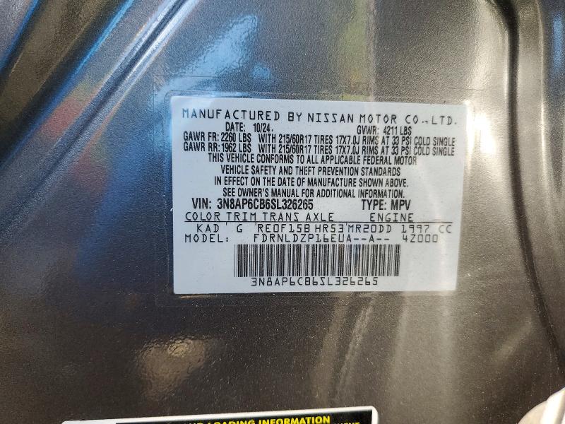 Aukcja sprzedaży 2025 Nissan Kicks, vin: 3N8AP6CB6SL326265, numer aukcji: 52738586